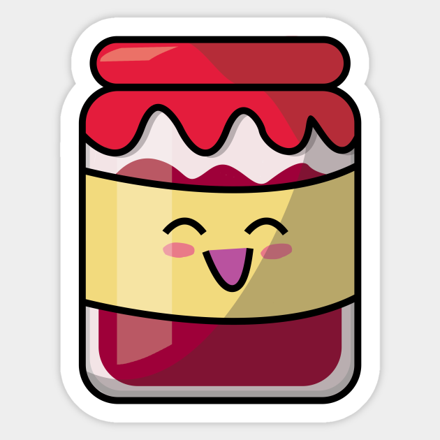 Happy Kawaii Jam Pot Jam Sticker Teepublic