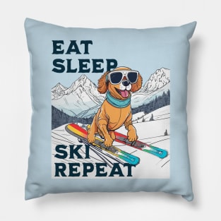 Eat Sleep Ski Repeat Pillow