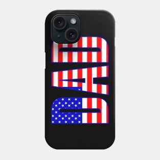 Dad American Flag Patterned Text Phone Case