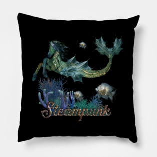 Awesome steampunk seahorse Pillow