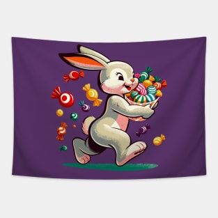 Cute bunny carrying candies Tapestry