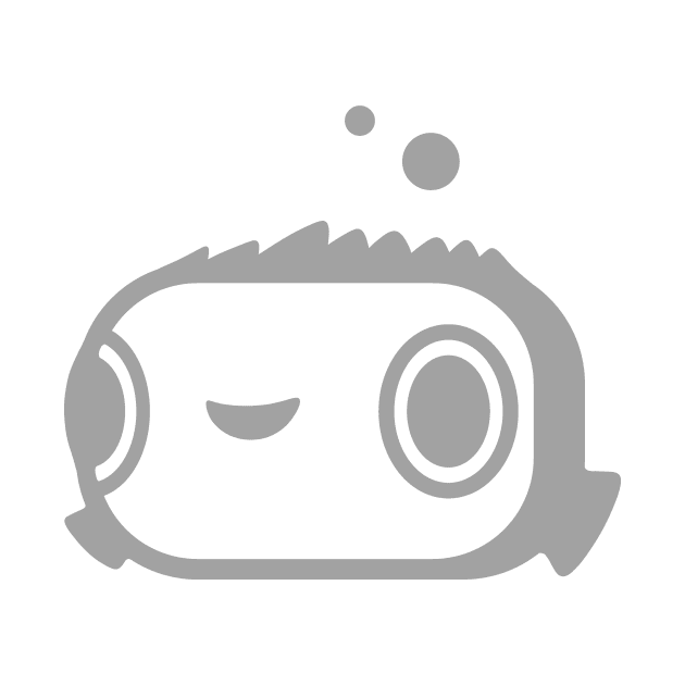 Happy Puffer Fish. Minimalist design of marine creature in grey ink by croquis design