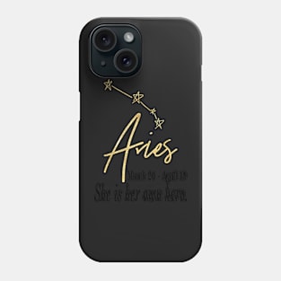 Aries Astrology Constellation Sign Date Idiom Zodiac Gold Foil Phone Case