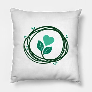 Cute Heart in a Nest Valentine Pillow