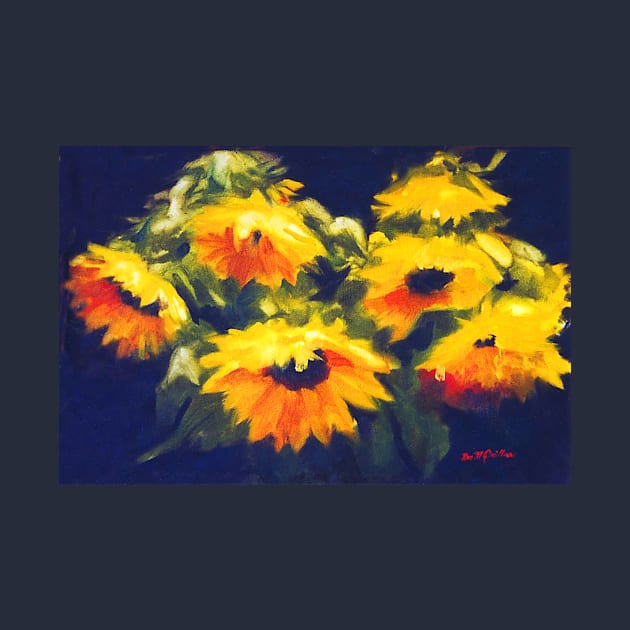 Sunflowers - oil painting on linen by rozmcq