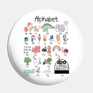 Illustrated alphabet, learning alphabet, ABC's Pin