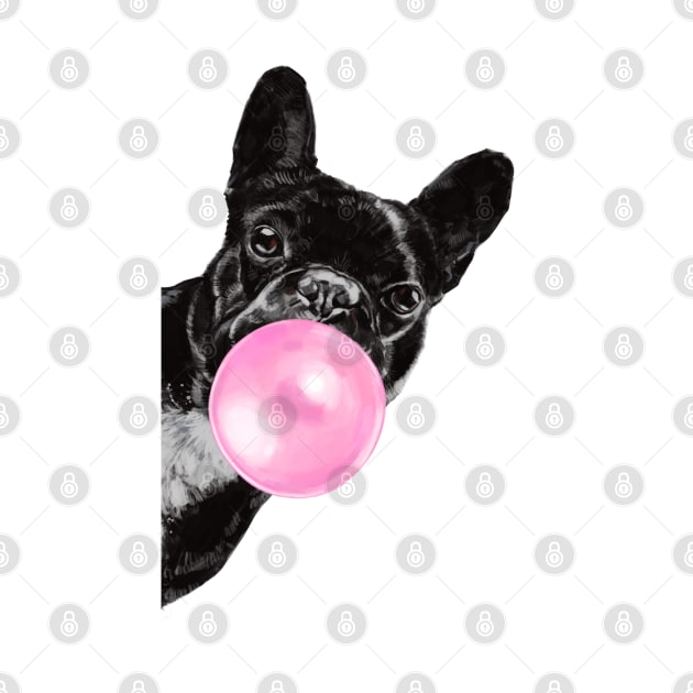 Bubble Gum Sneaky French Bulldog in Green by bignosework