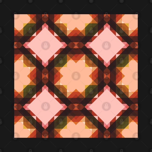 Mid Mod Star Quilt Peach and Green by StephersMc