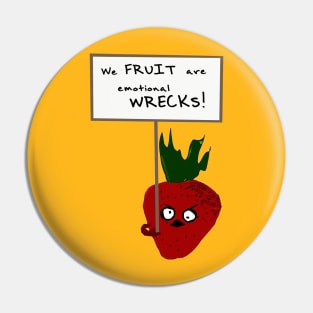 Strawberry Protesting Vegans Pin