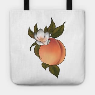 Botanical peach and blossom Tote