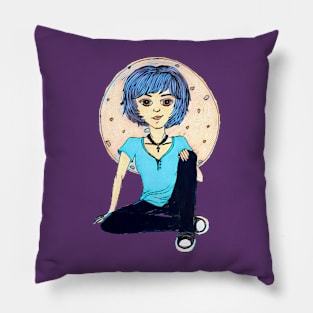 Girl and The Moon Pillow