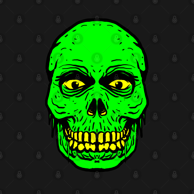 Green Skull Head by DeathAnarchy