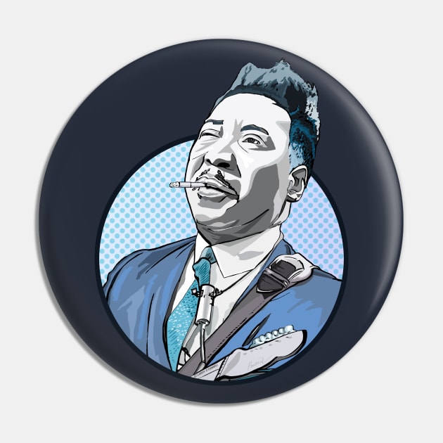 Muddy Waters in blue monochrome Pin by FanboyMuseum