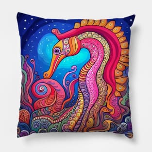 Pat the Colorful and Psychedelic Seahorse Pillow