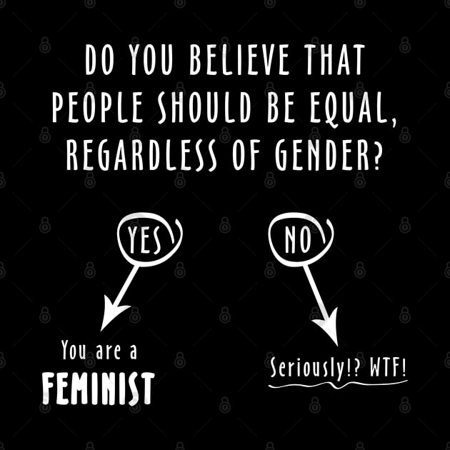 Quiz: Are you a FEMINIST? - Funny Feminist Design Against Discrimination (white) by Everyday Inspiration