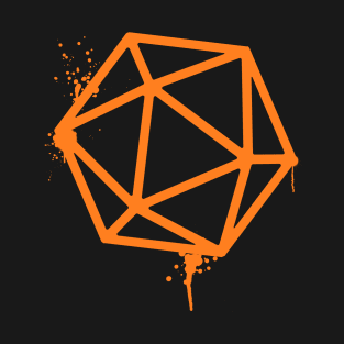 D20 Dice Orange Tabletop RPG Gaming T-Shirt