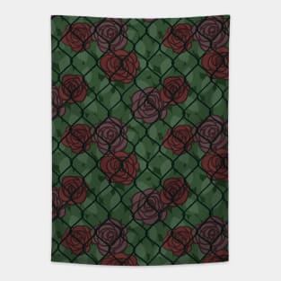 Chain Link Fence (Rosebush) Tapestry