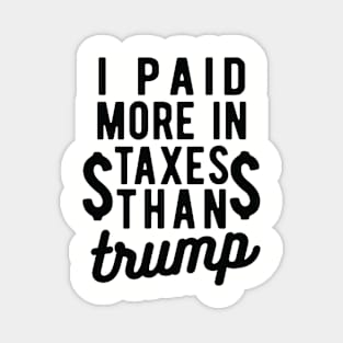 I Paid More Taxes Than Trump president 2020 Magnet