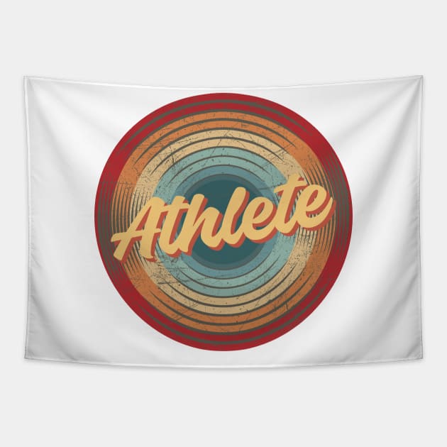 Athlete Vintage Circle Tapestry by musiconspiracy