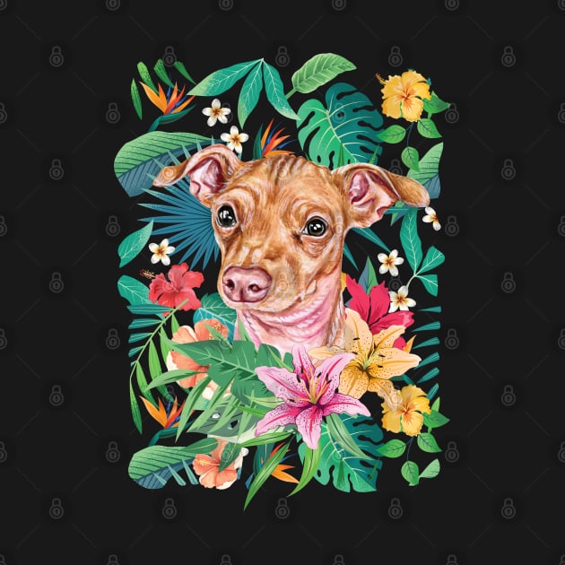 Tropical Chiweenie dachshund chihuahua mix by LulululuPainting