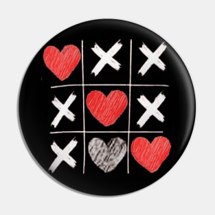 XO Valentines Day Gift Retro Game Tic-Tac-Toe Valentine XO-XO Pin