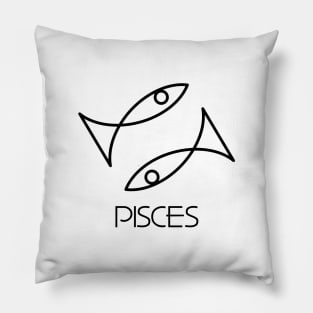 Pisces Doodle Line Art Pillow