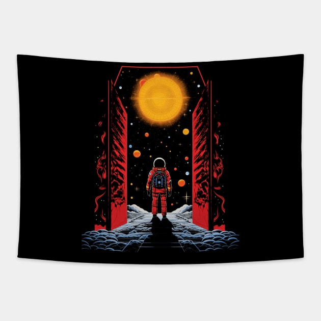 Astronaut  | Trippy  Sci-Fi Space Astronaut | Door To Eternity Tapestry by We Anomaly