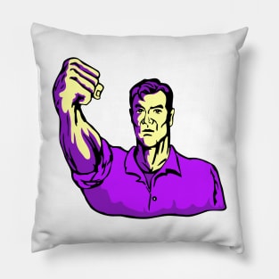 Unionist with Clenched Fist Retro Pillow