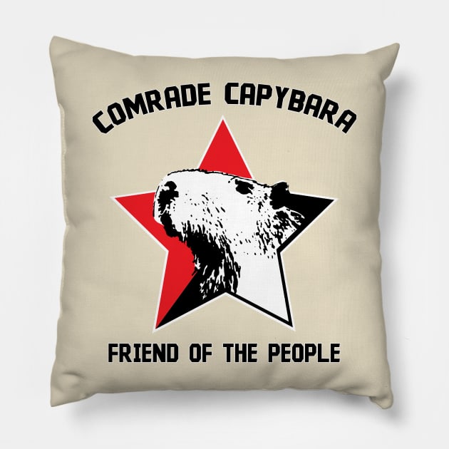 comrade capybara Pillow by the gulayfather