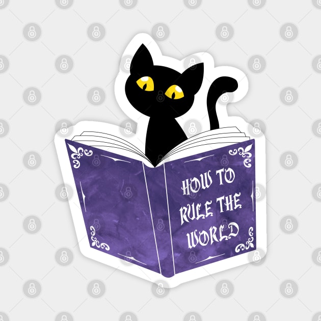 Funny Cat Reading Magnet by themadesigns