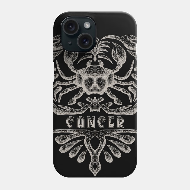 Cancer Zodiac Sign Vintage Astrology Phone Case by letnothingstopyou