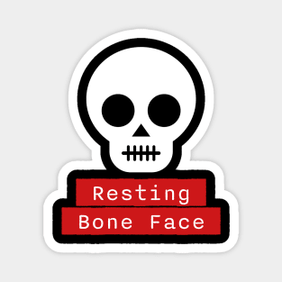 Resting Bone Face – Funny Halloween Skeleton Skull Magnet