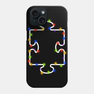 Puzzle Piece Autism Christmas Lights Phone Case