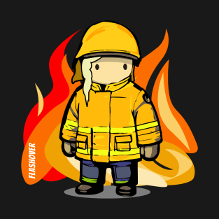 Rural Firefighter Female - Large Design (Yellow Helmet, Light Hair) T-Shirt