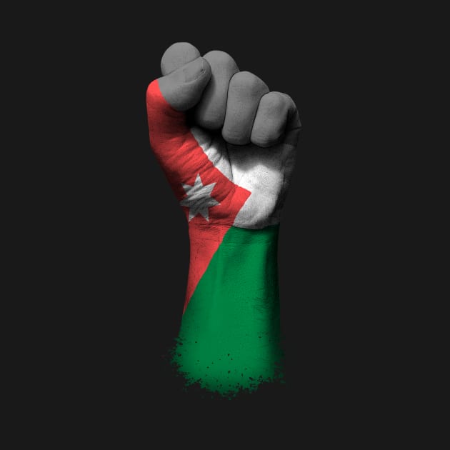 Flag of Jordan on a Raised Clenched Fist by jeffbartels