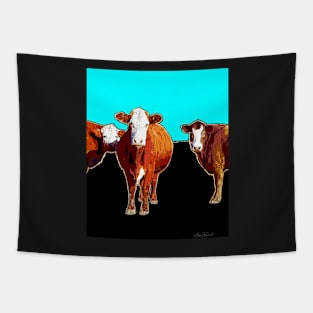 Three Cows Pop Art Tapestry