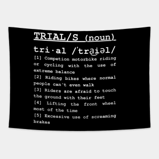 dictionary definition of trials bike moto cycle TRIAL sports Tapestry