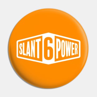 Slant 6 Power - White + Orange Pin