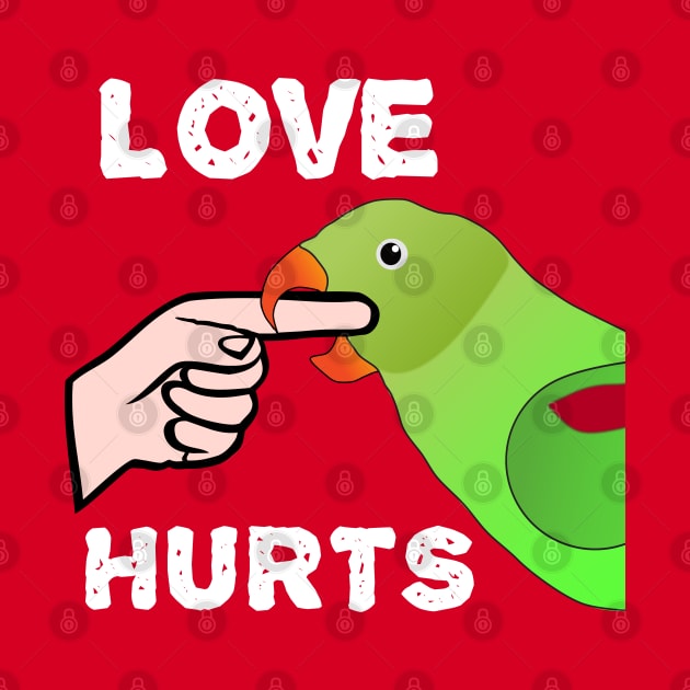 Love Hurts Indian Ringneck Female Parrot Biting by Einstein Parrot