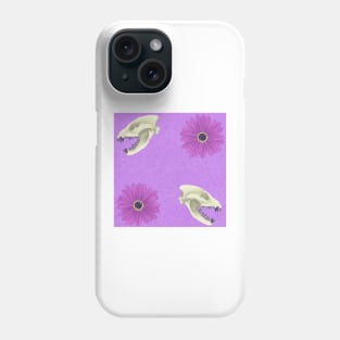 Hyena Skull Floral Purple Phone Case