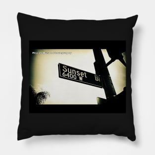 Sunset Boulevard1, Hollywood, California by Mistah Wilson Pillow