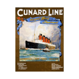 Cunard Line Royal Mail Steamers - Vintage Travel Poster Design T-Shirt