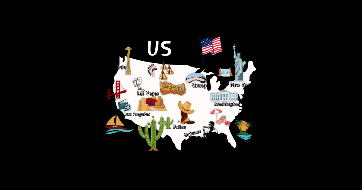 United States Map Major Cities Names Usa Map National Symbols And 2654