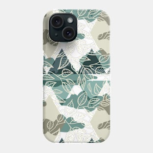 Minimalist Leaf Line Art Illustration as a Seamless Surface Pattern Design Phone Case