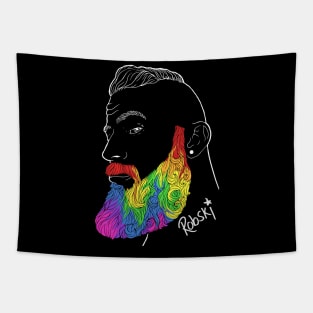 Dylan Rainbow beard white lines Tapestry