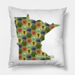 Minnesota State Map Board Games Pillow