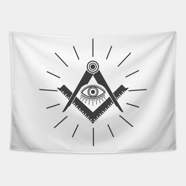 Masonic symbol Tapestry by Razym