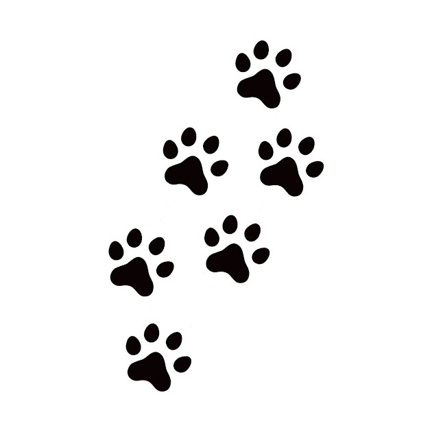 Paw print animal track sticker, black and white by Mhea