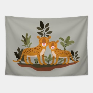 Wild cheetahs in the jungle Tapestry