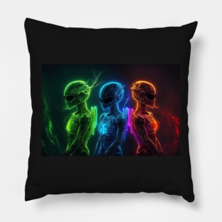 The Neon Alien Crew Pillow